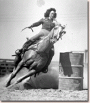 Barrel racing cowgirl in the 1930's.